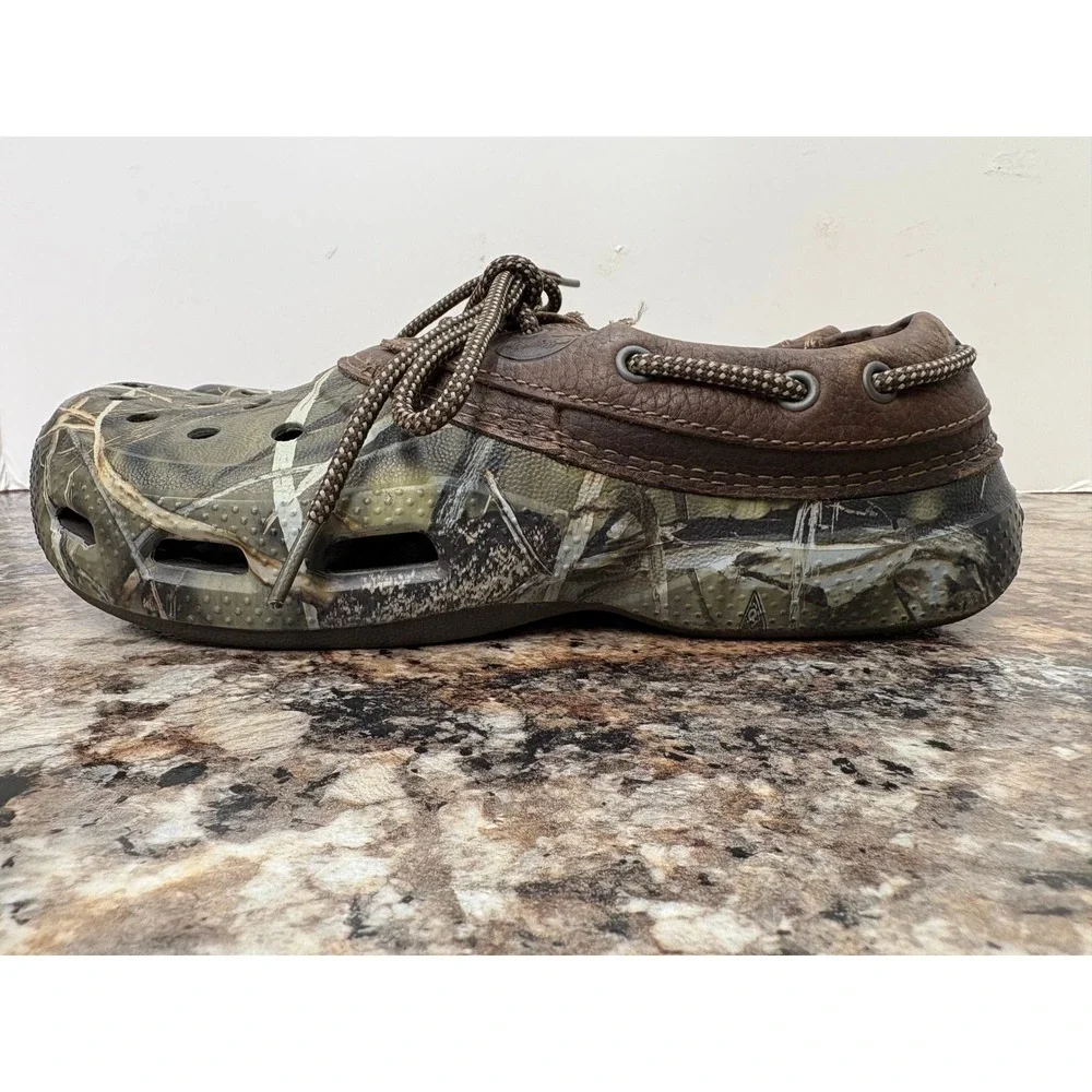Crocs Camo Leather Islander Pitcrew Advantage Max-4 HD Men's Size 8
